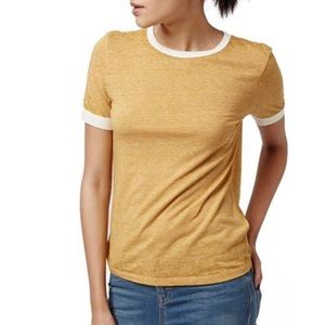 Topshop Soft Mustard Yellow Contrast Tee